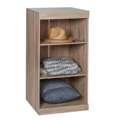 Honey Can Do Brown Freestanding Stackable Shelf Unit with 2 Shelves & Wood Finish