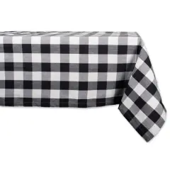 DII&reg; 84" Buffalo Check Tablecloth Black and White