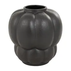11" Black Ceramic Wide Bubble Inspired Vase