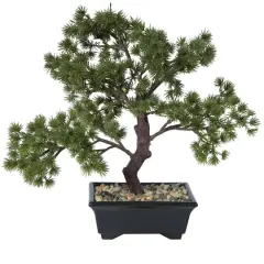 12" Potted Artificial Pine Bonsai Tree