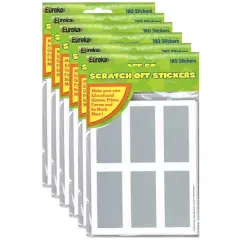 Eureka&reg; Rectangles Scratch Off Stickers, 6 Packs of 180