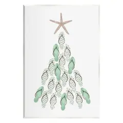 Stupell Industries Flip Flop Beachy Christmas Tree Wall Plaque Art