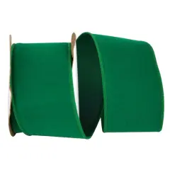 Reliant 2.5" x 10yd. Velvet Duro Domestic Wired Ribbon Holiday Green