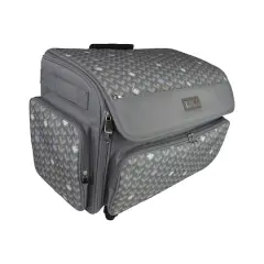 Everything Mary Purple Floral 4 Wheel Collapsible Deluxe Sewing Machine Storage Case