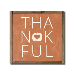 Thankful Pumpkin Framed Wood Wall Hanging