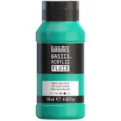 Liquitex&reg; BASICS&reg; Acrylic Fluid, 4oz. Bright Aqua Green