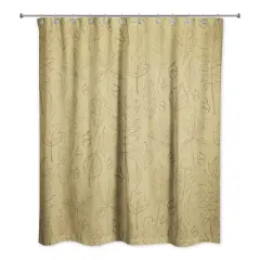 Mustard Yellow Fall Leaves Shower Curtain