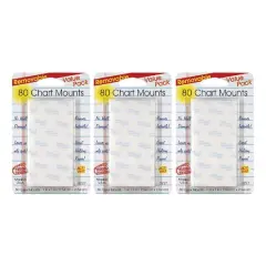 Magic Mounts&reg; 1" Removable Chart Tabs, 3 Packs of 80