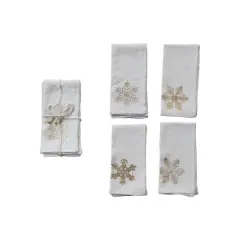 Hello Honey&reg; 18" Linen Snowflake Napkin Set