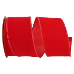Reliant 2.5" x 10yd. Velvet Duro Domestic Wired Ribbon Hot Red
