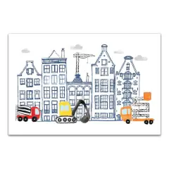 Juvie Doodle Buildings 12" x 18" Canvas Wall Art