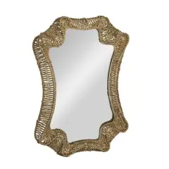 Hello Honey&reg; 37.75" Natural Decorative Handwoven Cattail Wall Mirror