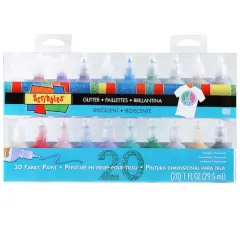 Scribbles&reg; Glitter & Iridescent 3D Fabric Paint Set