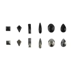 Jewel Shapes Glass Flatback Rhinestones by Bead Landing&trade; Black