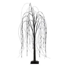 4ft. Orange & Purple LED Pre-Lit Halloween Black Willow Artificial Fall Tree