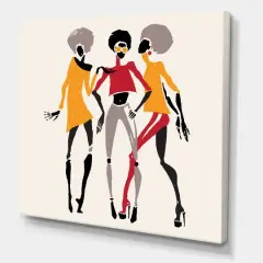 Designart - African American Women Silhouettes II - Modern Canvas Wall Art Print