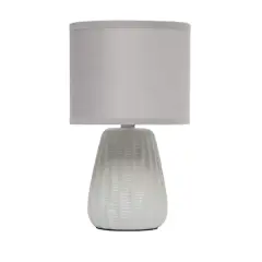 Simple Designs 11" Mini Ceramic Pastel Table Lamp Gray