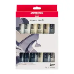 Amsterdam Grays Acrylic 12 Color Paint Set, 20mL