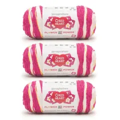 3 Pack Red Heart&reg; All In One Flower Power&trade; Yarn Peony Pop