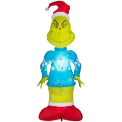 10ft. Airblown&reg; Inflatable Christmas Giant Plush Grinch with String Lights