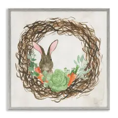 Stupell Industries Spring Easter Wreath Framed Giclee Art Gray