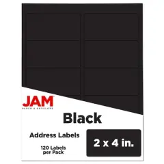 JAM Paper Standard Address Labels, 120ct. Astrobright Black