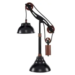 24" Black Metal Industrial Table Lamp