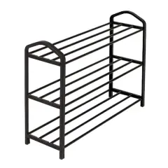 Honey Can Do Black 3-Tier Streamline Shoe Rack