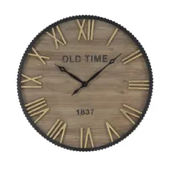 Brown Farmhouse Wood Wall Clock