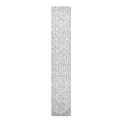 Boho Circles Indoor/Outdoor Table Runner Gray