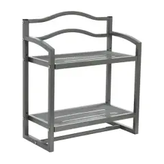 Household Essentials 2-Tier Metal Wall Mount Bathroom Shelf Silver