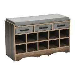 Household Essentials 32" Storage Bench Ashwood