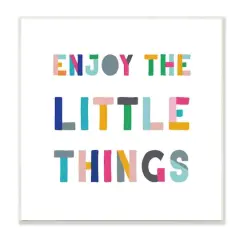 Stupell Industries Enjoy Little Things Kids' Motivational Phrase Block Typography,12" x 12"