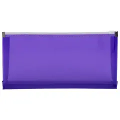 JAM Paper 5" x 10" Plastic Zip Closure Envelopes, 12ct. Purple