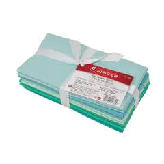 SINGER Solid Cotton Fabric Bundle Teal Waves