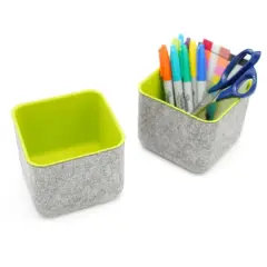 Welaxy Felt 2 Piece Storage Cubes Green
