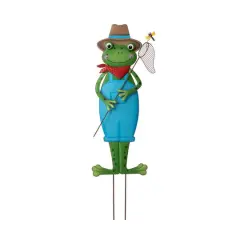 Glitzhome&reg; 36" Metal Standing Frog Yard Stake