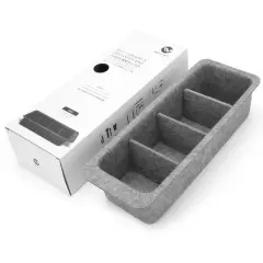 Welaxy Felt Adjustable 4 Slot Drawer Organizer Bin Gray