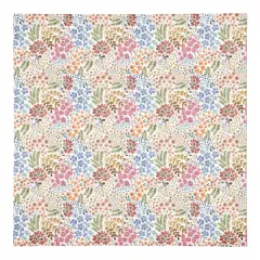 Wild Flower Floral Cotton Twill Napkin White