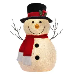 Haute Decor 18" Happy Snowman Pre-Lit LED Tabletop D&eacute;cor