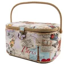 Dritz&reg; Paris Extra Large Sewing Basket with Removable Tray