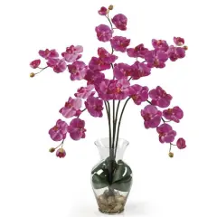 2.5ft. Moth Orchid Liquid Illusion Silk Flower Arrangement Dark Pink