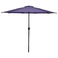 9ft. Outdoor Patio Market Umbrella with Hand Crank & Tilt Purple/Black