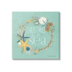 17" x 17" Stupell Industries Christmas By The Sea Wreath Canvas Wall Art