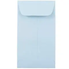 JAM Paper 3.125" x 5.5" Pastel Baby Blue Coin Business Envelopes, 50ct.