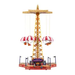 90th Anniversary Collection 18.5" Animated & Musical LED World's Fair Parachute Ride Accent