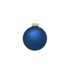 Whitehurst 8ct. 3.25" Matte Glass Ball Ornaments Midnight Blue Matte
