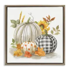 Stupell Industries Patterned Pumpkins Autumn Harvest Floater Framed Art Brown