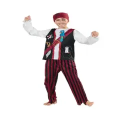Small Red & Black Pirate Boy's Costume
