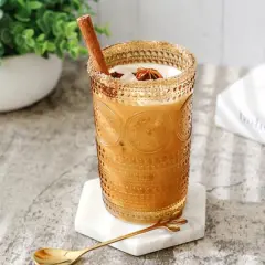 Kate Aspen&reg; 13oz. Beaded Floral Amber Drinking Glasses, 6ct.